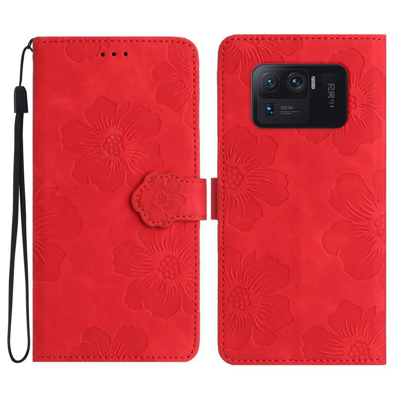 Voor Xiaomi Mi 11 Ultra Flower Embossing patroon lederen telefoonhoes