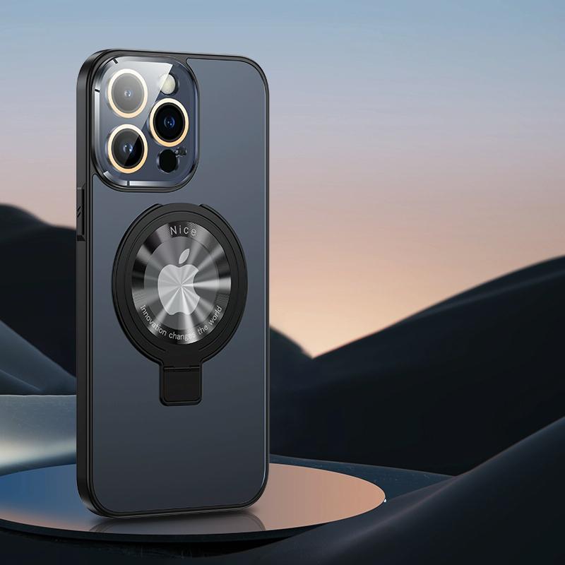 Voor iPhone 13 Metal Paint Frosted PC MagSafe-telefoonhoes met lensfilm