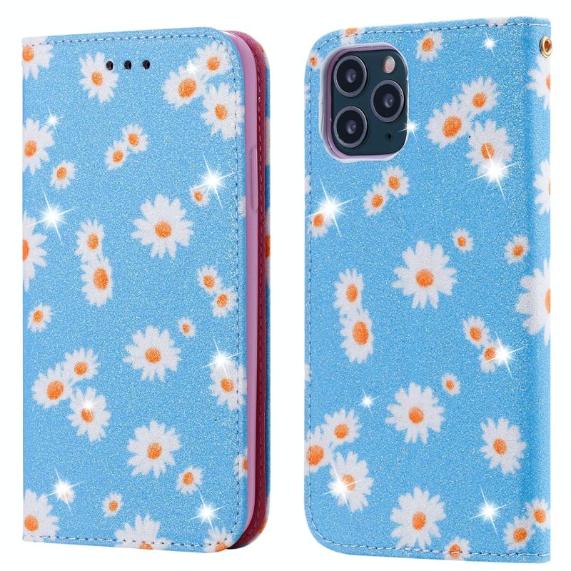 Voor iPhone 11 Pro Max Glinsterende Daisy Magnetic Horizontal Flip Leather Case met Holder & Card Slots & Photo Frame(Blauw)