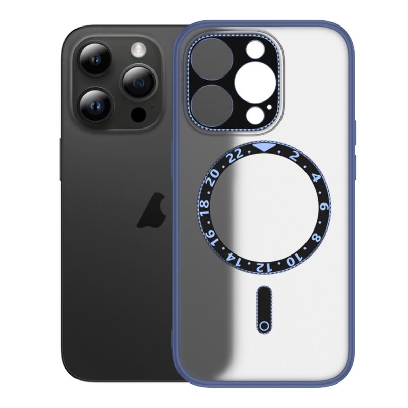 Voor iPhone 14 Pro Max Wijzerplaat Magsafe Telefoonhoes (Sierra Blue)