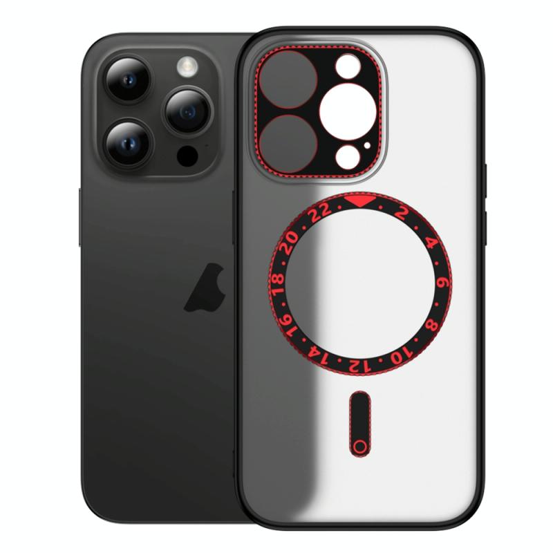 Voor iPhone 14 Pro Max Wijzerplaat Magsafe Telefoonhoes (Rood)