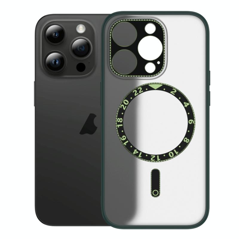 Voor iPhone 13 Pro Max Wijzerplaat Magsafe Telefoonhoes (Groen)