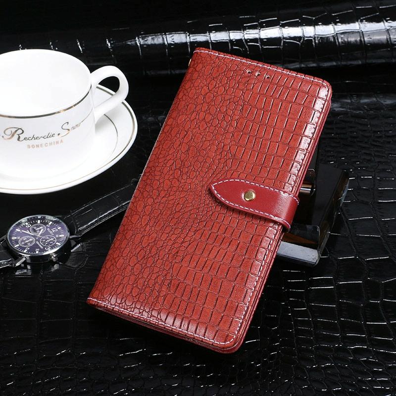 Voor LG K61 idewei Crocodile Texture Horizontale Flip Lederen Case met Holder & Card Slots & Wallet(Red)