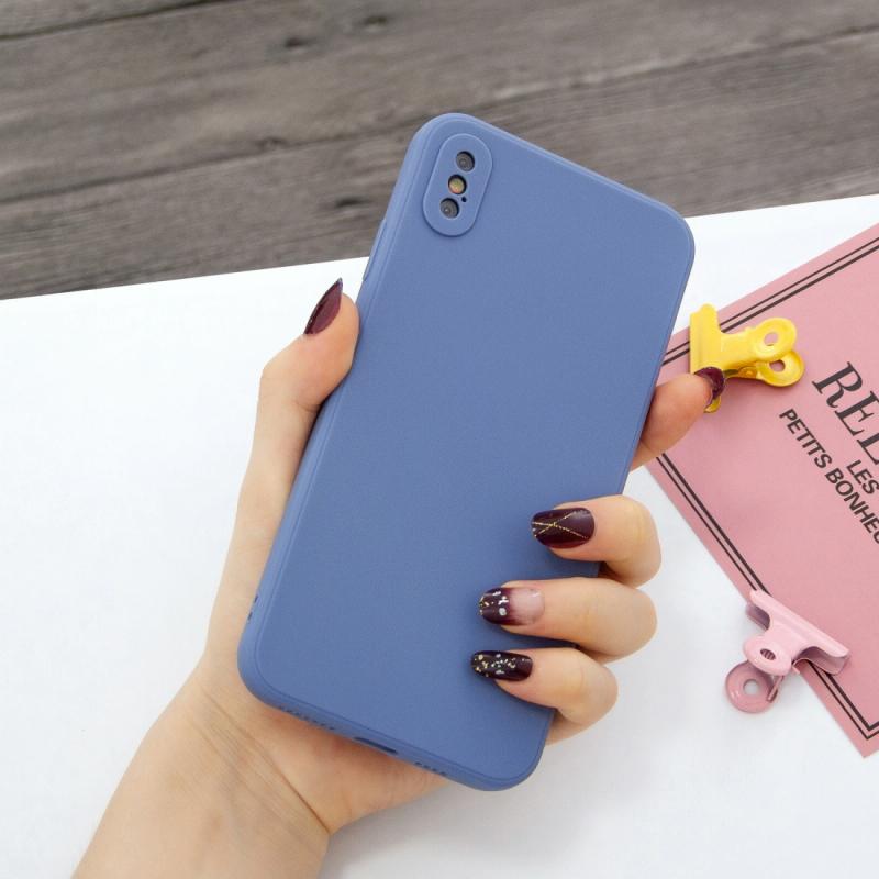 Voor iPhone XR Magic Cube Frosted Silicon SiliconEn Shockproof Full Coverage Protective Case(Blauw)