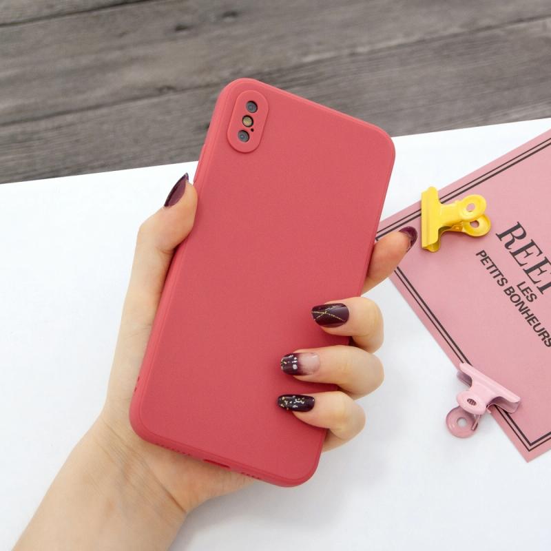 Voor iPhone XR Magic Cube Frosted Silicon SiliconEn Shockproof Full Coverage Protective Case(Rood)