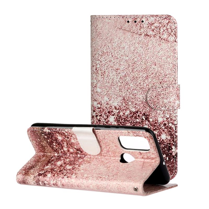 Voor Huawei P smart 2020 Gekleurd tekentekenstekenend flip pu lederen kast met Holder & Card Slots & Wallet(Rose Gold)