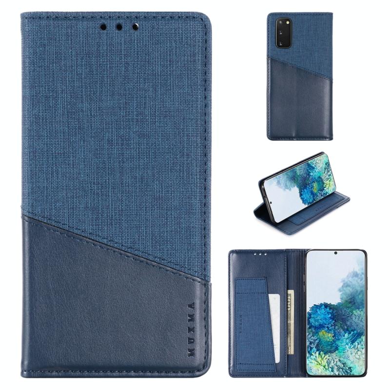Voor Samsung Galaxy S20 MUXMA MX109 Horizontale Flip Lederen case met Holder & Card Slot & Wallet(Blauw)
