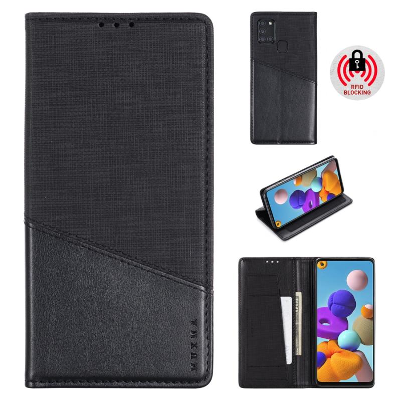 Voor Samsung Galaxy A21s MUXMA MX109 Horizontale Flip Lederen case met Holder & Card Slot & Wallet(Zwart)