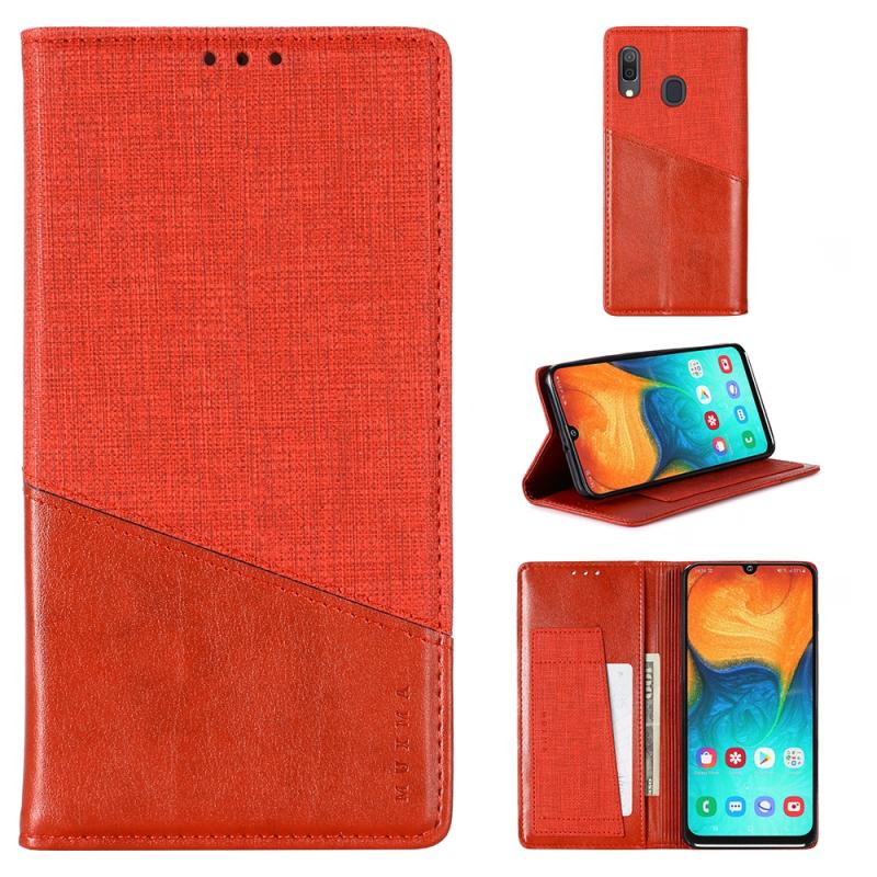 Voor Samsung Galaxy A30 MUXMA MX109 Horizontale Flip Lederen case met Holder & Card Slot & Wallet(Rood)