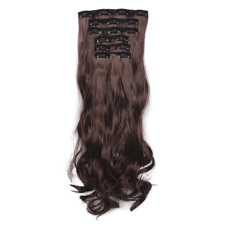 2 PCS 50cm 16 Card Long Curly Hair Wig Seamless Hair Extension Piece(6.4#)