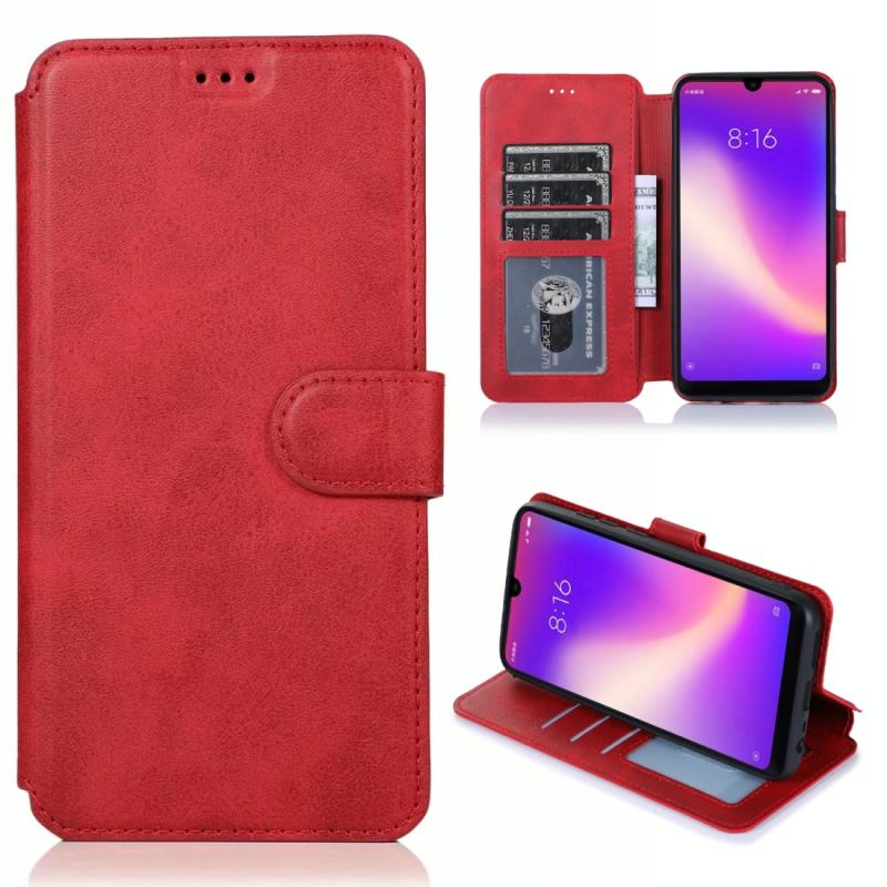 Voor Xiaomi Redmi 8 Kalf texture magnetische gesp horizontale flip lederen case met houder & kaartslots & portemonnee & fotoframe(rood)