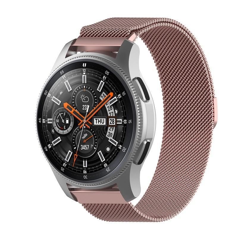 Voor Huami Amazfit GTS 20mm / BIP U Pro Milanese magnetische metalen horlogeband (Rose Pink)