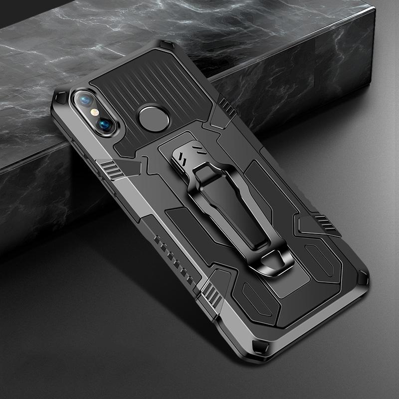 Voor Xiaomi Redmi Note 5 Pro Machine Armor Warrior Shockproof PC + TPU Beschermhoes(Zwart)