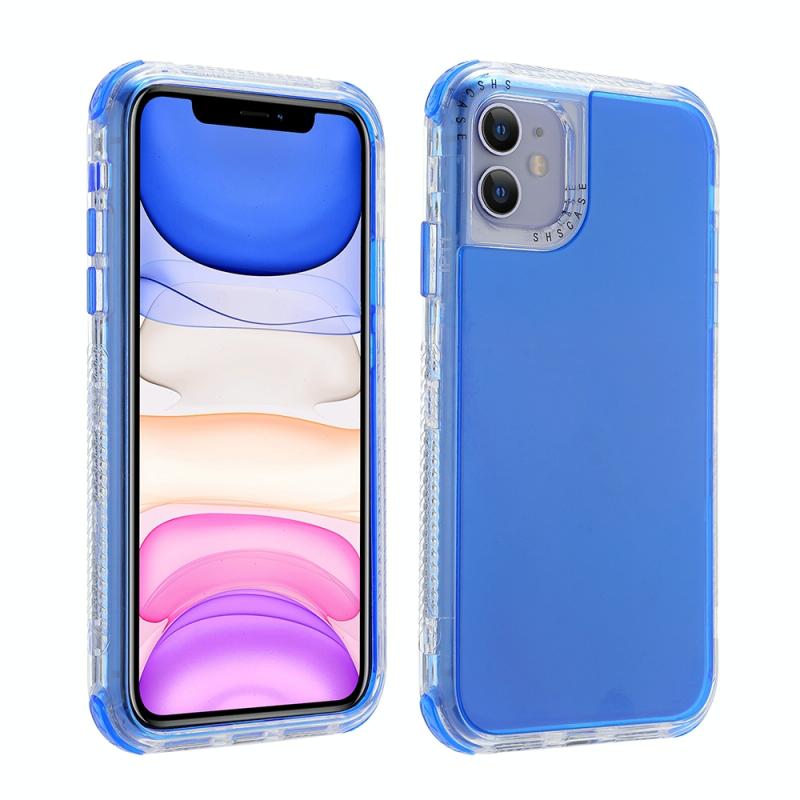 Voor iPhone 12 Max / 12 Pro 3 In 1 Dreamland PC + TPU Solid Color Transparent Border Beschermhoes(Blauw)