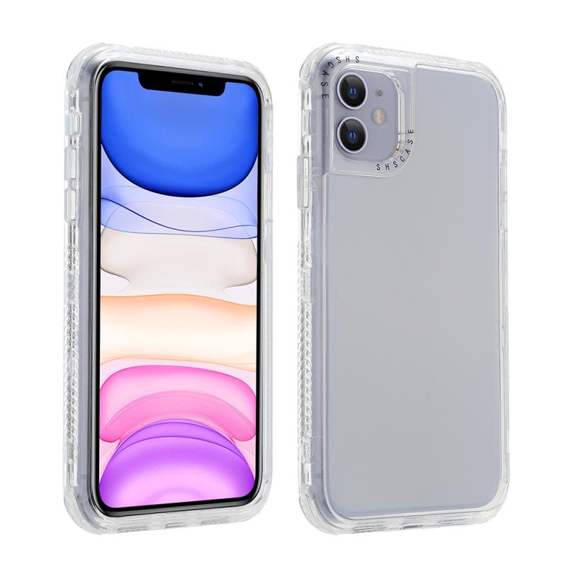 Voor iPhone 12 Pro Max 3 In 1 Dreamland PC + TPU Solid Color Transparent Border Beschermhoes (Zilver)