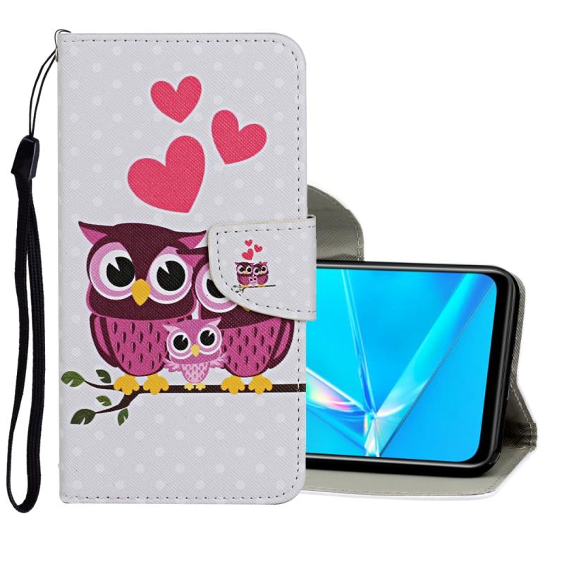 Voor OPPO Realme C1 Gekleurd tekenpatroon horizontaal flip lederen koffer met Holder & Card Slots & Wallet(Owl)