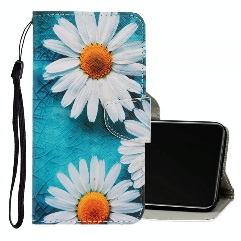 Voor Vivo Y50 / Y30 3D Colored Drawing Horizontale Flip PU Lederen Kast met Holder & Card Slots & Wallet (Chrysant)