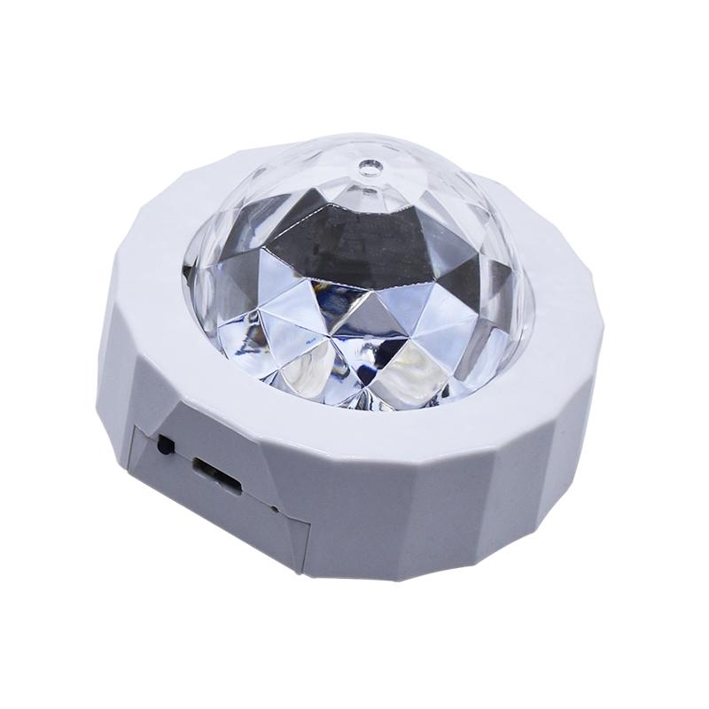 D36 3W DC 5V USB Charging Car Portable DJ Light Sound Activated Atmosphere Light Star Music Light Lamp(White)