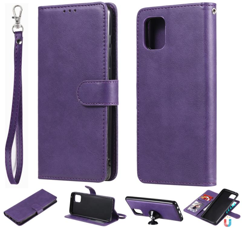 Voor Samsung Galaxy A81 / Note 10 Lite 2 in 1 Effen kleur afneembare PU Lederen case met kaartslots & magnetische houder & fotolijst & portemonnee & r