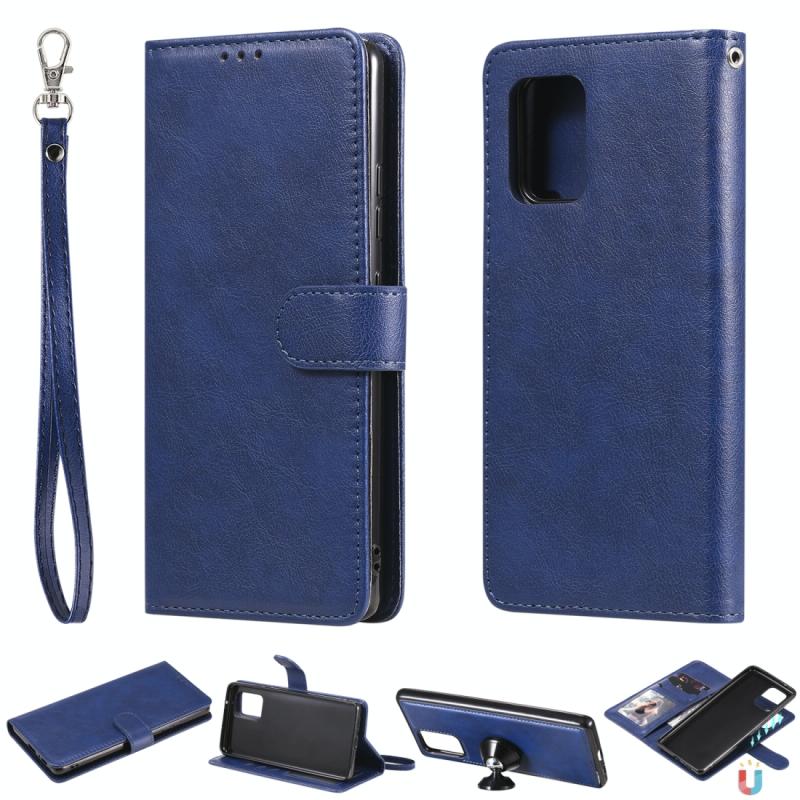 Voor Samsung Galaxy A91 / S10 Lite 2 in 1 Solid Color Afneembare PU Lederen case met kaartslots & magnetische houder & fotolijst & portemonnee & riem(