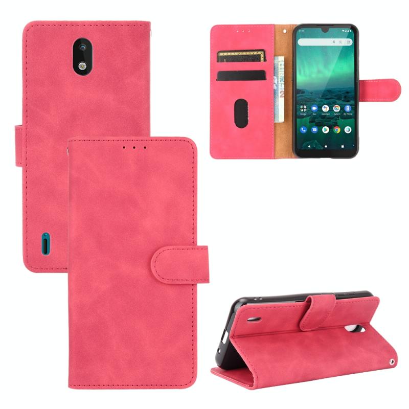Voor Nokia 1.3 Solid Color Skin Feel Magnetic Buckle Horizontal Flip Calf Texture PU Leather Case met Holder & Card Slots & Wallet(Rose Red)