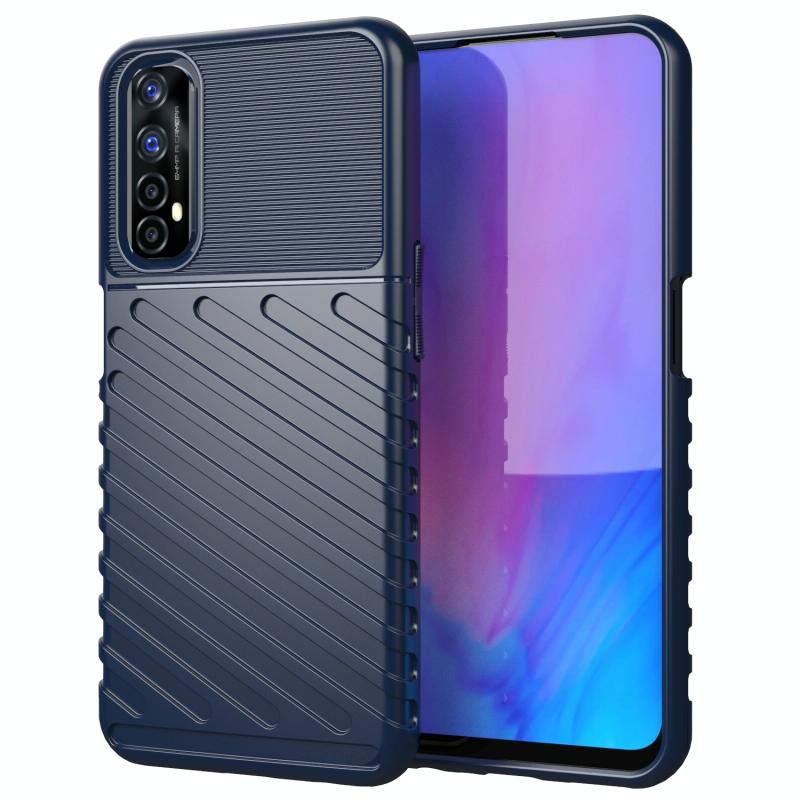 Voor OPPO Realme 7 Thunderbolt Shockproof TPU Protective Soft Case(Blauw)