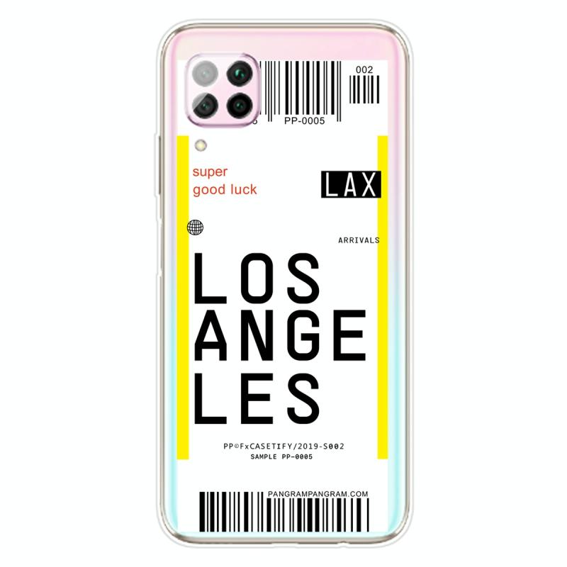 Voor Huawei P40 Lite 4G Boarding Card Series Patroon TPU Beschermhoes (Los Angeles)