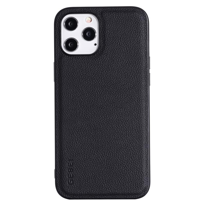 GEBEI Full-coverage Shockproof Leather Protective Case For iPhone 12 / 12 Pro(Black)