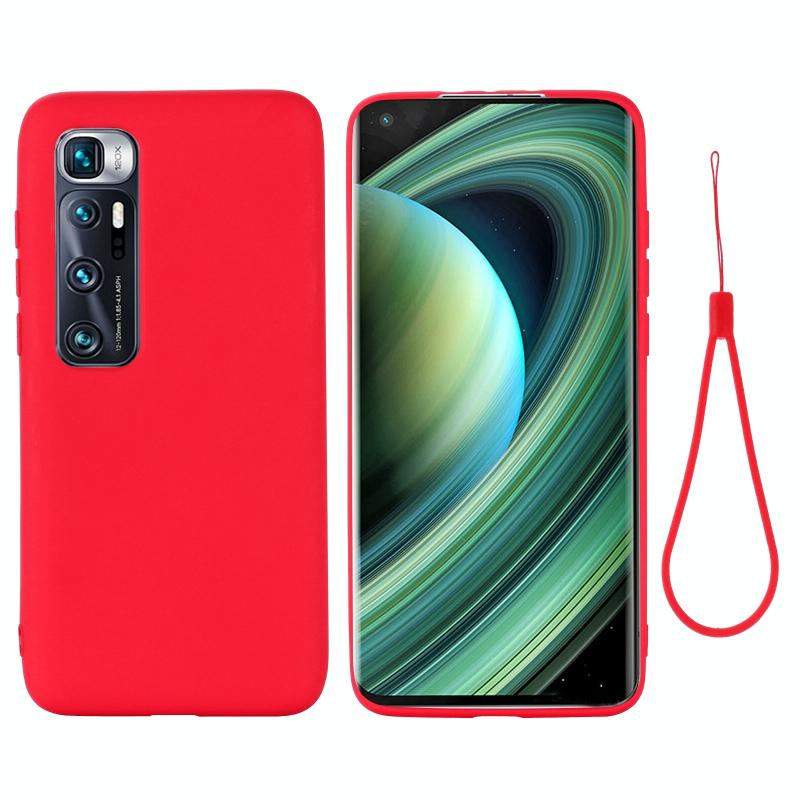 Voor Xiaomi Mi 10 Ultra Pure Color Liquid Siliconen Schokbestendige Full Coverage Case (Rood)