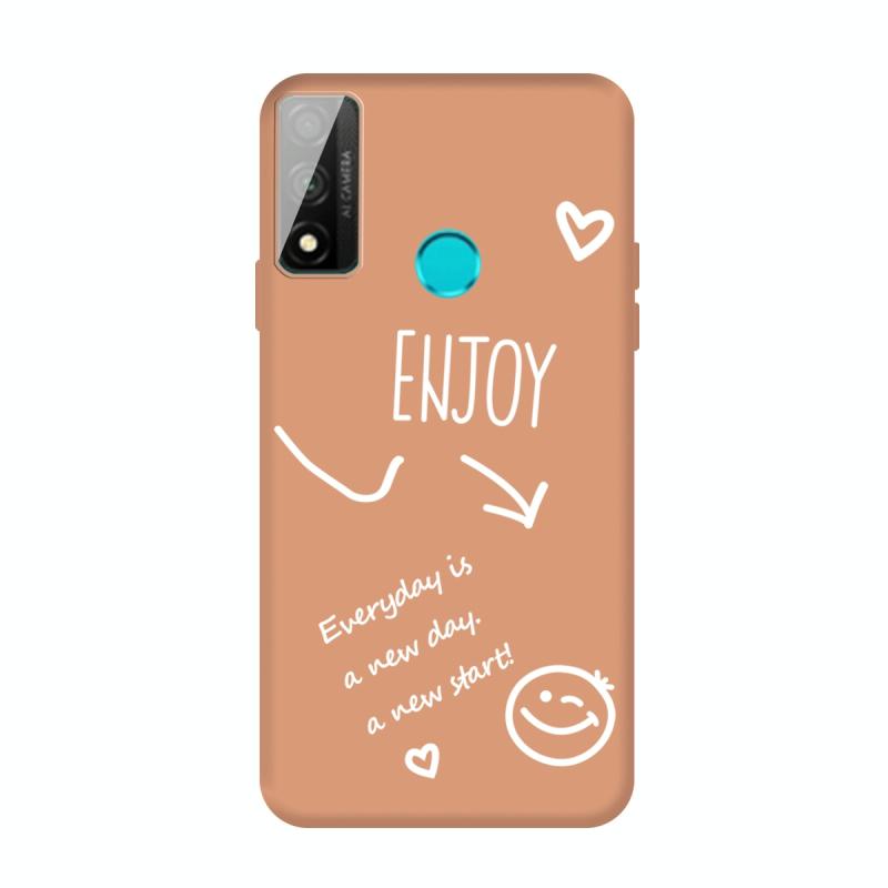 Voor Huawei P Smart 2020 Geniet van Smiley Heart Pattern Shockproof TPU Case (Oranje)