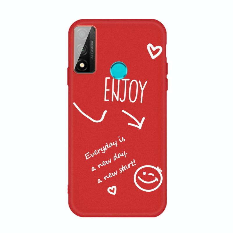 Voor Huawei P Smart 2020 Geniet van Smiley Heart Pattern Shockproof TPU Case(Red)