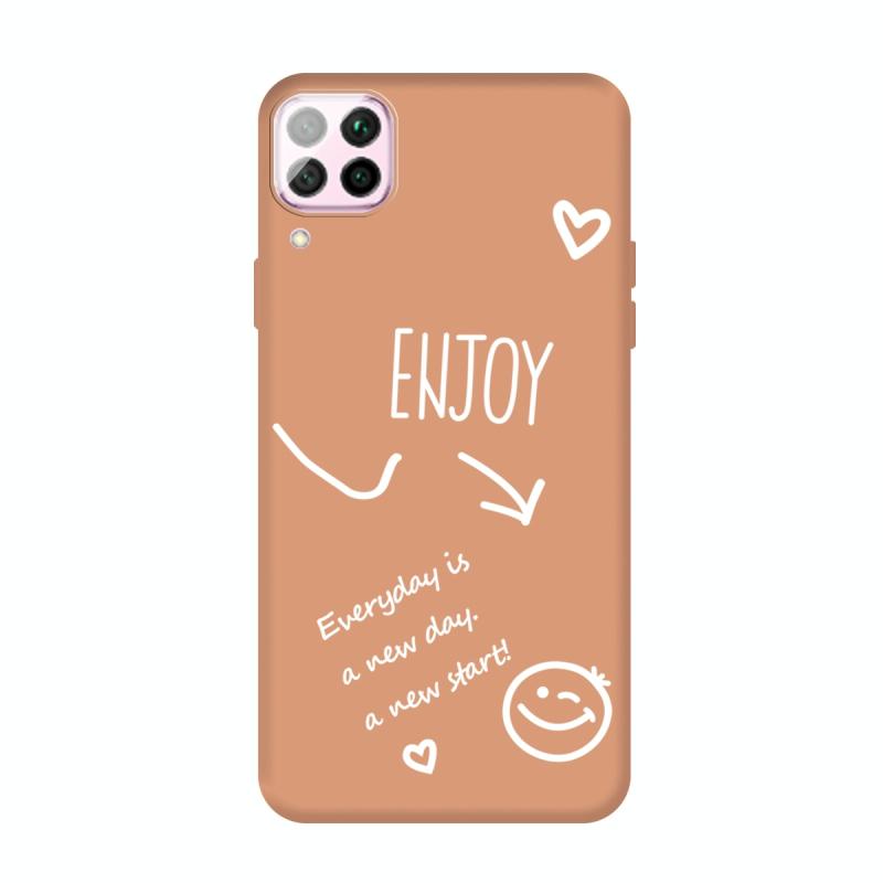 Voor Huawei P40 Lite 4G Geniet van Smiley Heart Pattern Shockproof TPU Case (Oranje)