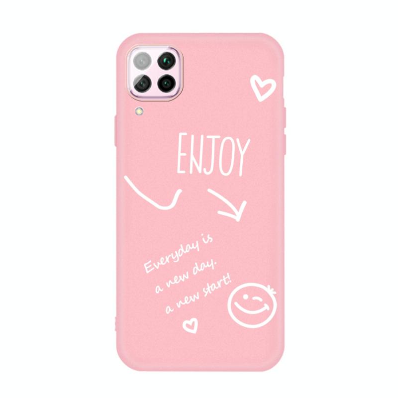 Voor Huawei P40 Lite 4G Geniet van Smiley Heart Pattern Shockproof TPU Case (Roze)