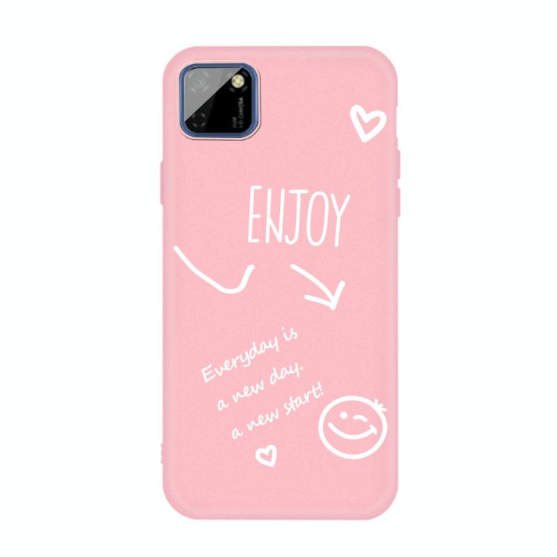 Voor Huawei Y5p (2020) Geniet smileyhartpatroon schokbestendige TPU-case (roze)