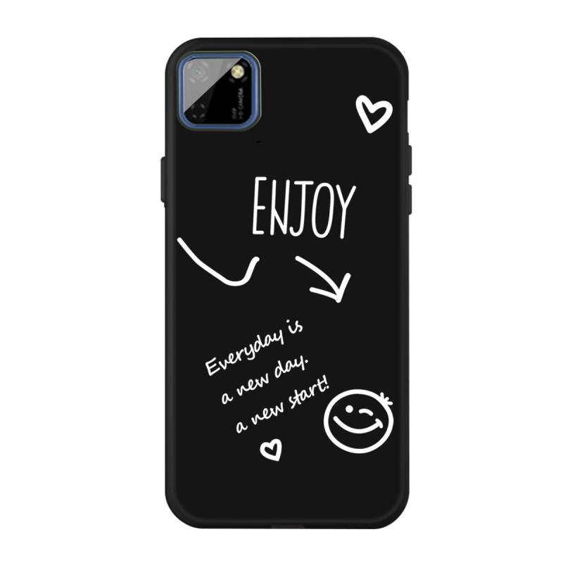 Voor Huawei Y5p (2020) Geniet smileyhartpatroon schokbestendige TPU-case(Zwart)