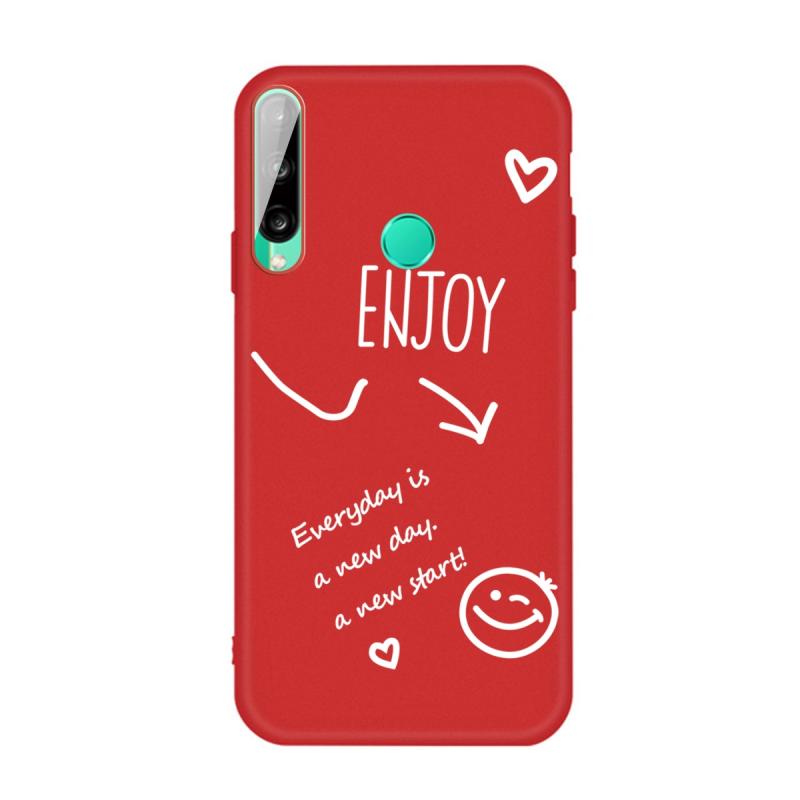 Voor Huawei Y6p (2020) Geniet smileyhartpatroon schokbestendige TPU-case(rood)