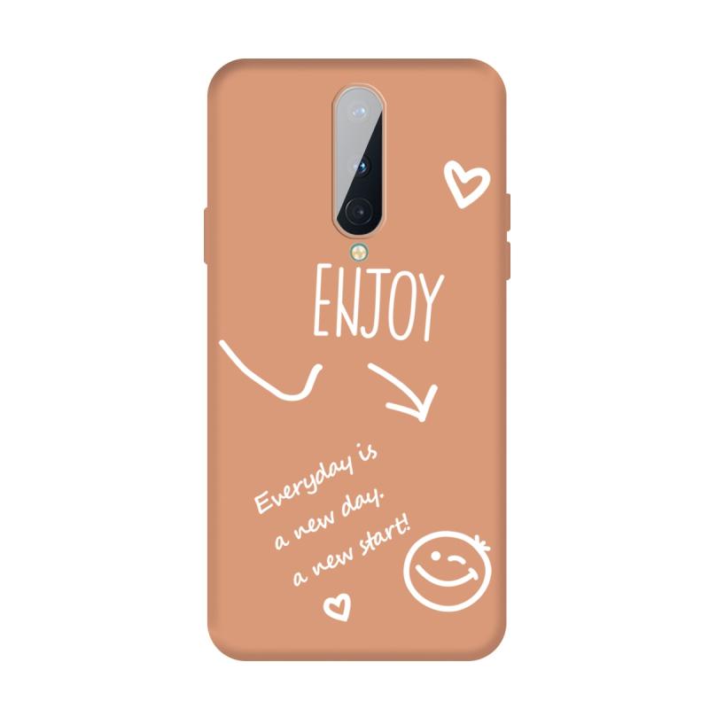 Voor OnePlus 8 Geniet van Smiley Heart Pattern Shockproof TPU Case(Oranje)