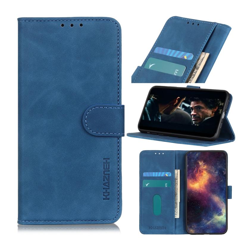 Voor Xiaomi Mi 10T Lite Retro Texture PU + TPU Horizontale Flip Lederen case met Holder & Card Slots & Wallet(Blauw)