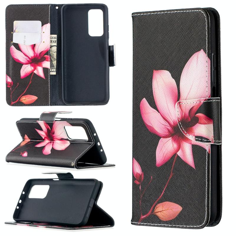 Voor Xiaomi Mi 10T / 10 Pro 5G Gekleurd tekenpatroon Horizontaal Flip Lederen hoesje met Houder & Kaart Slots & Wallet(Lotus)