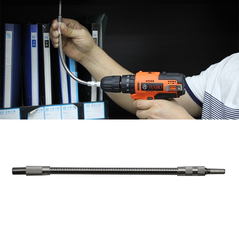 Metalen oplaadbare boor elektrische schroevendraaier dedicated flexibele shafting torque boorstangen lengte: 24.5 cm