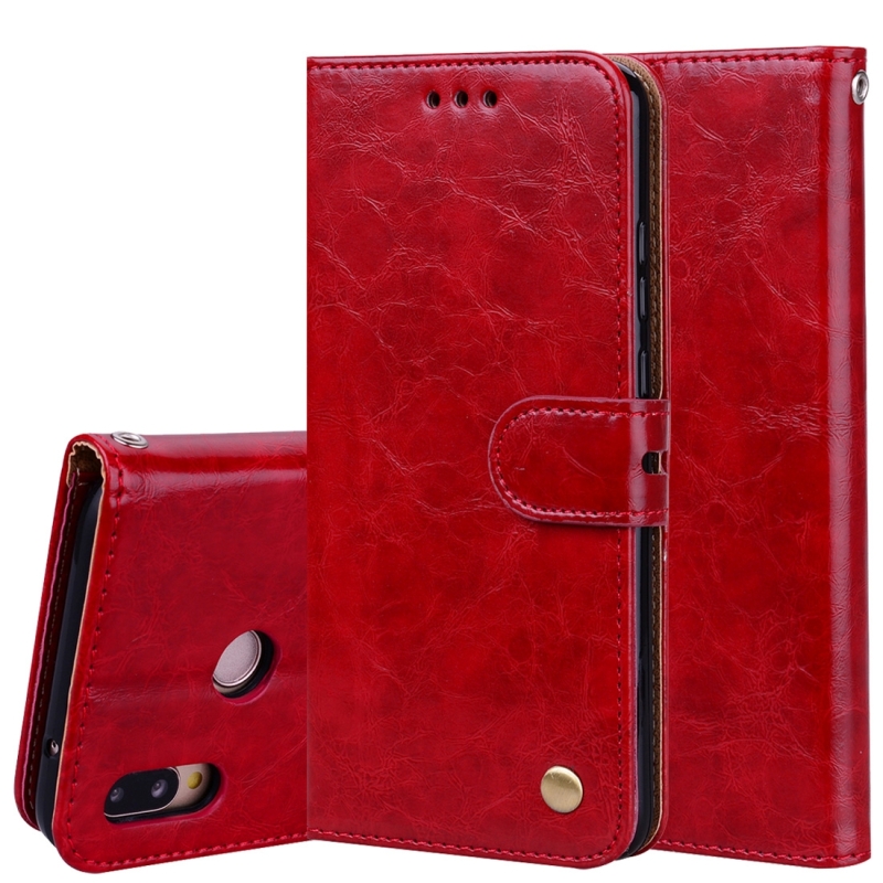 Voor Huawei P20 Lite Business stijl olie Wax textuur horizontale Flip lederen draagtas met houder & kaartsleuven & portemonnee (rood)