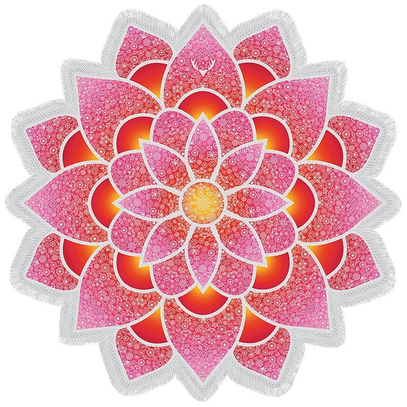 Veelhoek prachtig kwast Lotus zomer Bad handdoek zand strand handdoek omslagdoek sjaal Yoga Mat maat: 150 x 150cm(Pink)