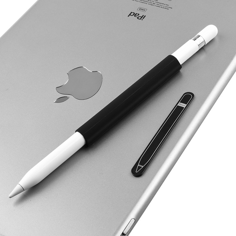 Magnetische mouw siliconen houder Grip Set voor Apple Pencil (zwart)