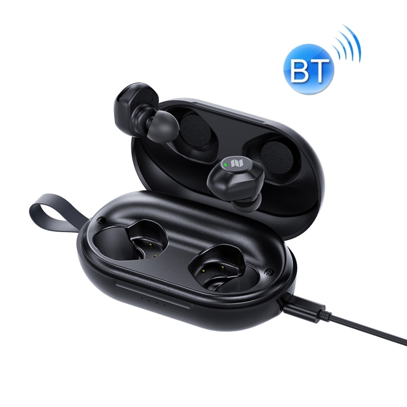 ROCK EB80 Bean TWS Bluetooth 5.0 Wireless Active Noise Cancelling Oortelefoon (Zwart)