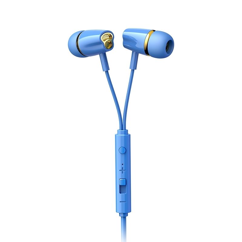 JOYROOM JR-EL114 3 5 mm Plug In-Ear Bedrade Bedieningsoortelefoon (blauw)