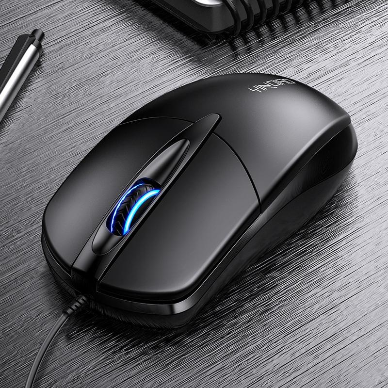 YINDIAO G2 1000DPI 3-toetsen RGB Light Wired Business Mouse (Zwart)