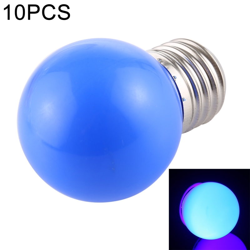 10 stuks 2W E27 2835 SMD Home Decoratie LED gloeilampen DC 24V (blauw licht)