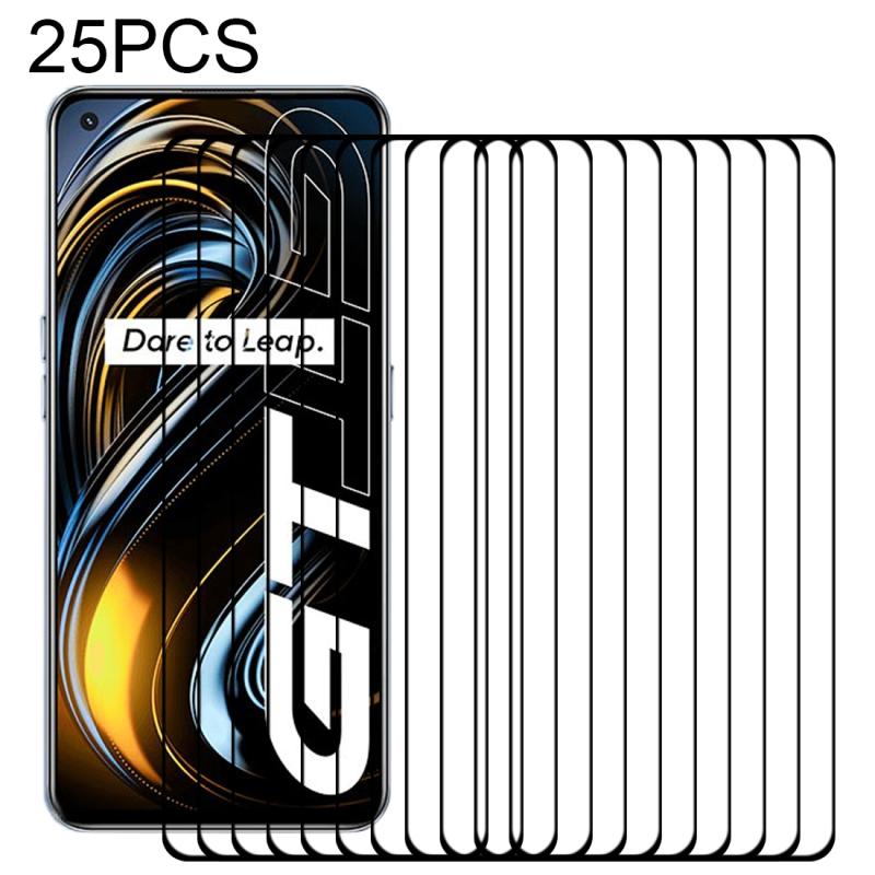 Voor OPPO Realme GT 5G 25 STUKS Full Glue Full Cover Screen Protector Tempered Glass Film