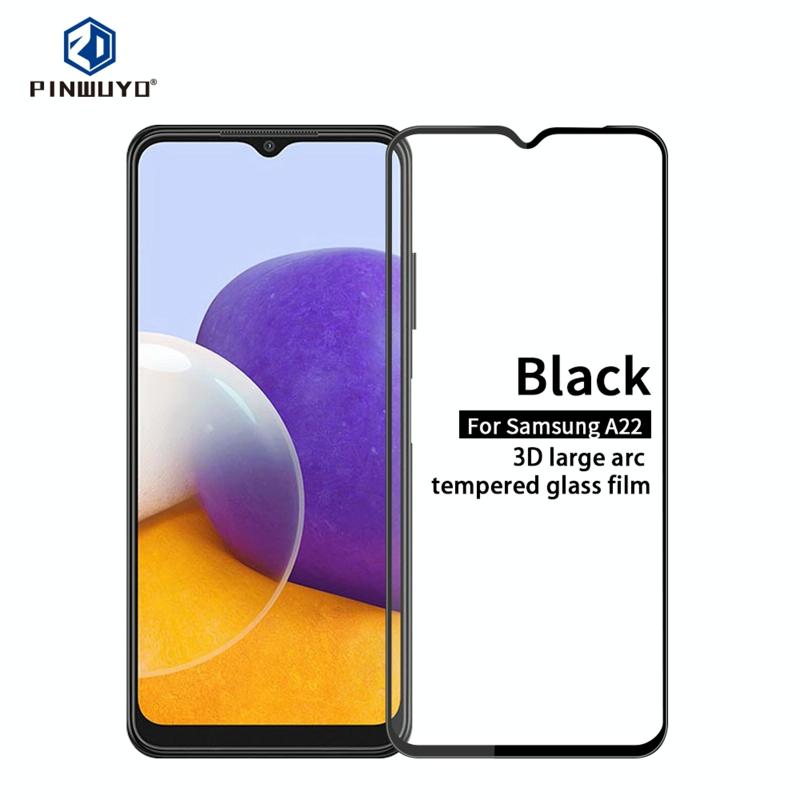 Voor Samsung Galaxy A22 4G Pinwuyo 9h 3D Combed Full Screen Explosion-Proof Tempered Glass Film (Black) (Black)