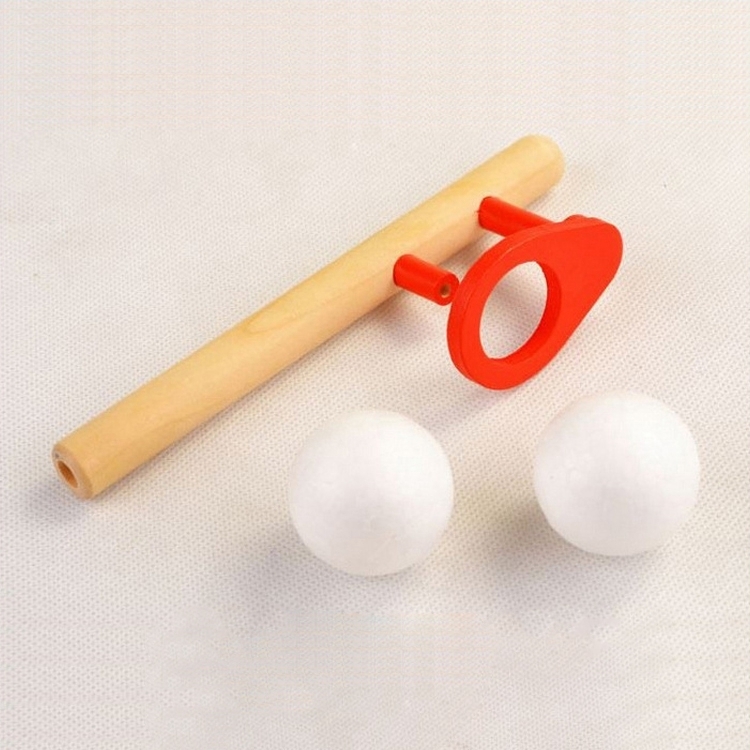 Klassieke houten spellen drijvende Blow pijp & ballen waait speelgoed voor kinderen